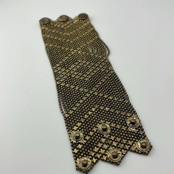 TTK Vintage Elegant Gold Mesh Bracelet and Ring chain Bracelet Set - Picture 4 of 6